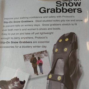 Protocol Steel Studded Snow Grabbers Slip On Shoes or Boots for Snow & Ice Large
